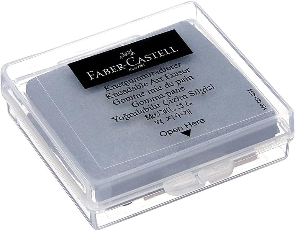 Faber-Castell Kneadable Eraser for Artists in Storage Case - Absorbent Kneaded Erasers. Art Eraser 1 Pack. Grey - Image 3