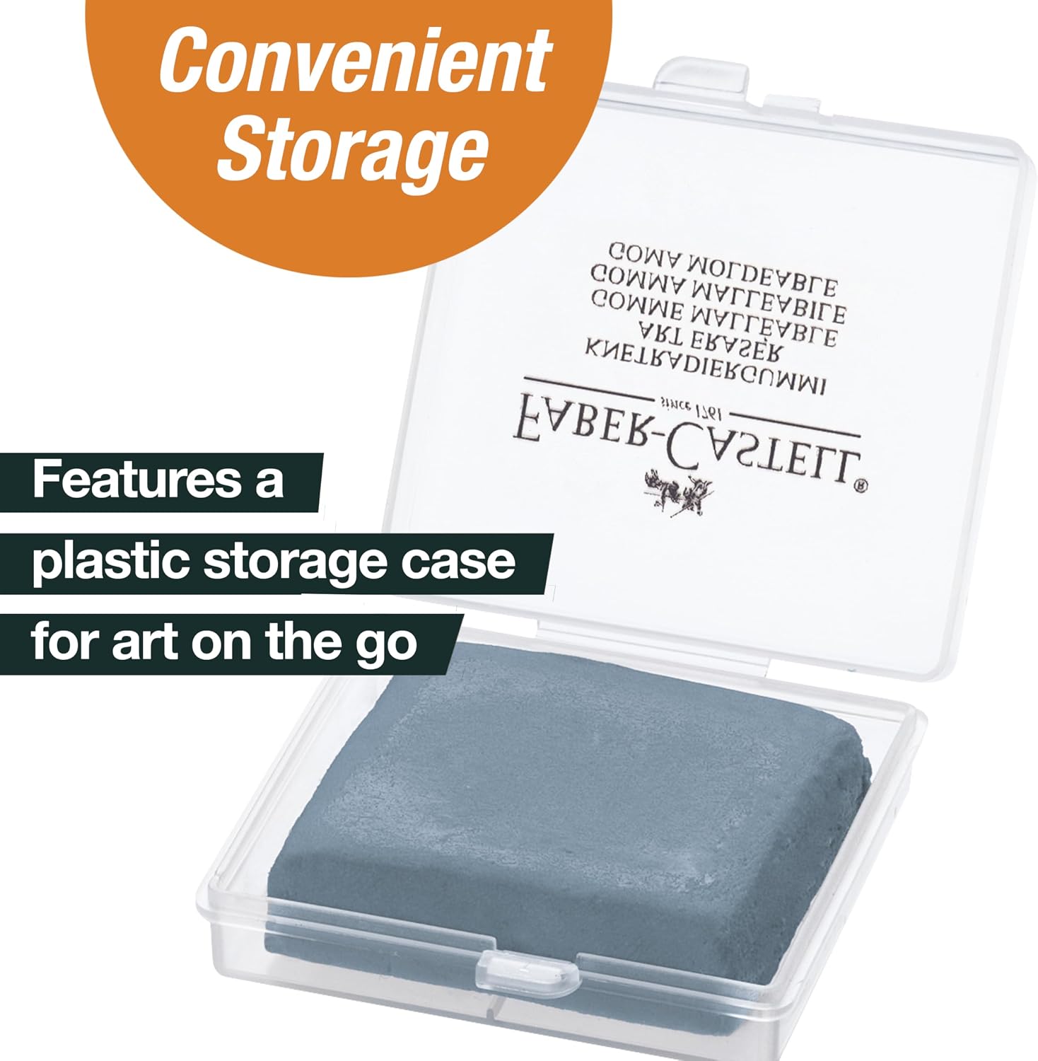 Faber-Castell Kneadable Eraser for Artists in Storage Case - Absorbent Kneaded Erasers. Art Eraser 1 Pack. Grey - Image 8